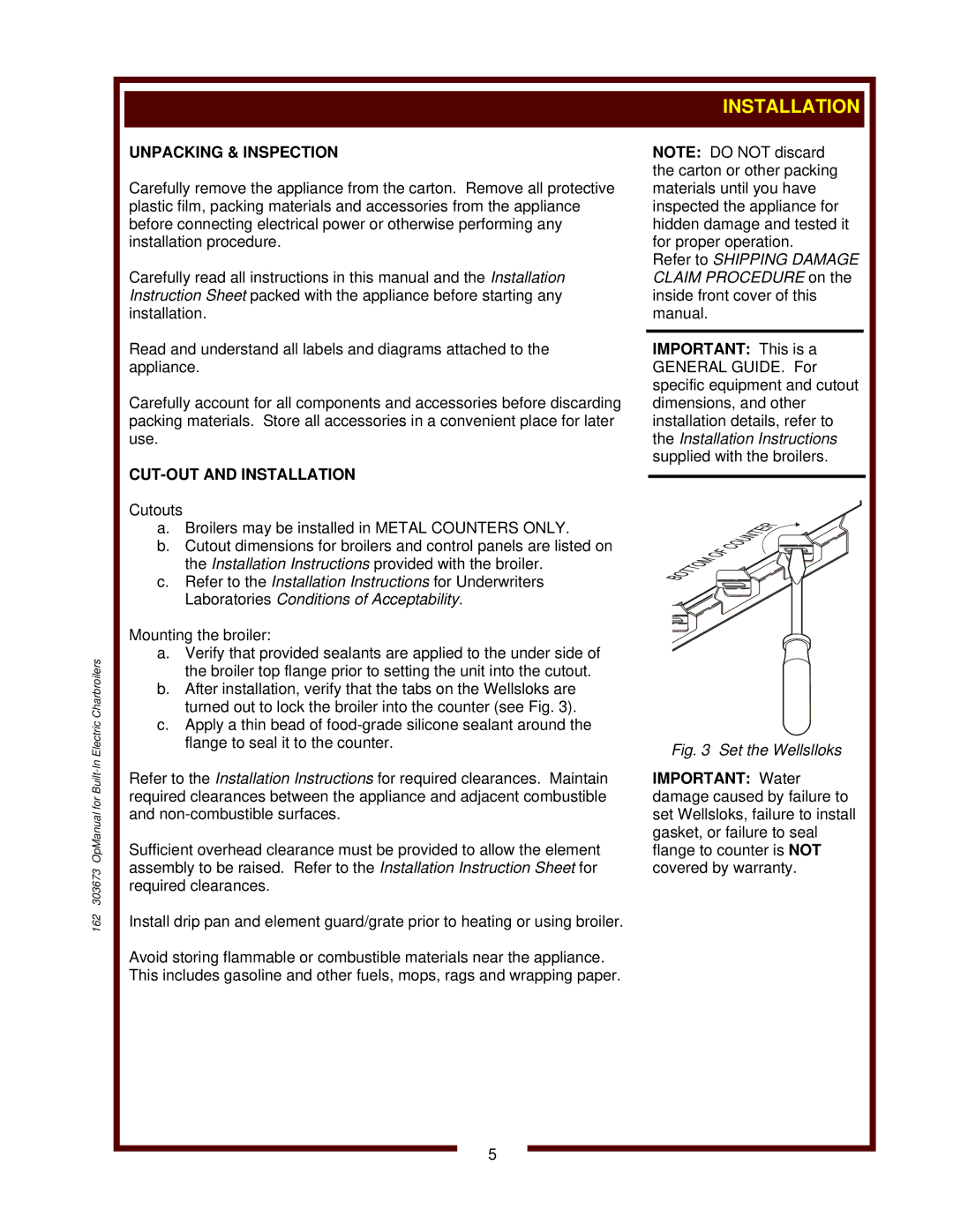 3Com B-406, B-446, B-506 operation manual Unpacking & Inspection, CUT-OUT and Installation 