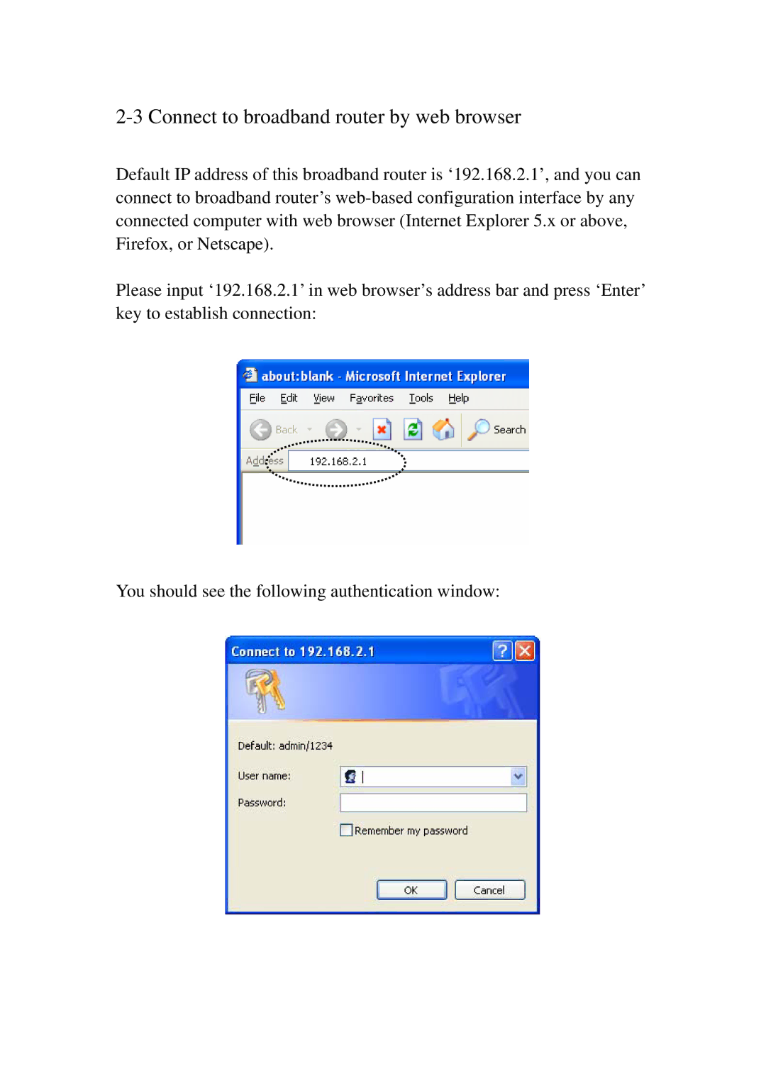 3Com BR-6574N manual Connect to broadband router by web browser 