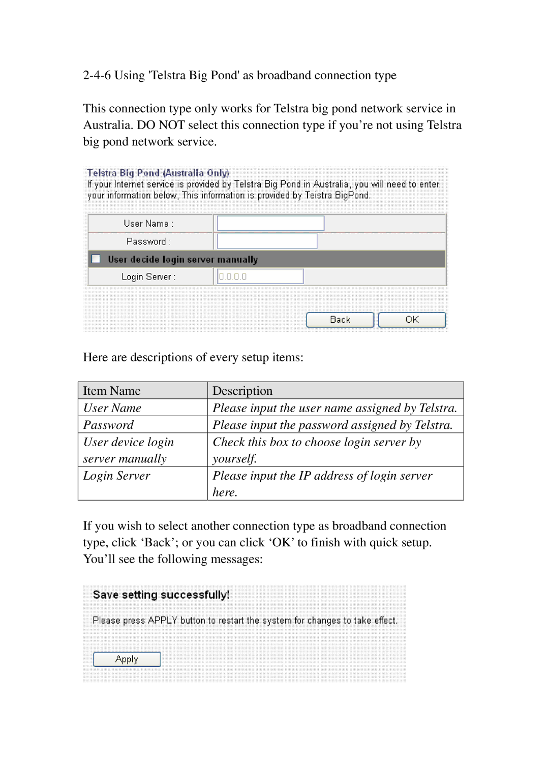 3Com BR-6574N manual User Name 