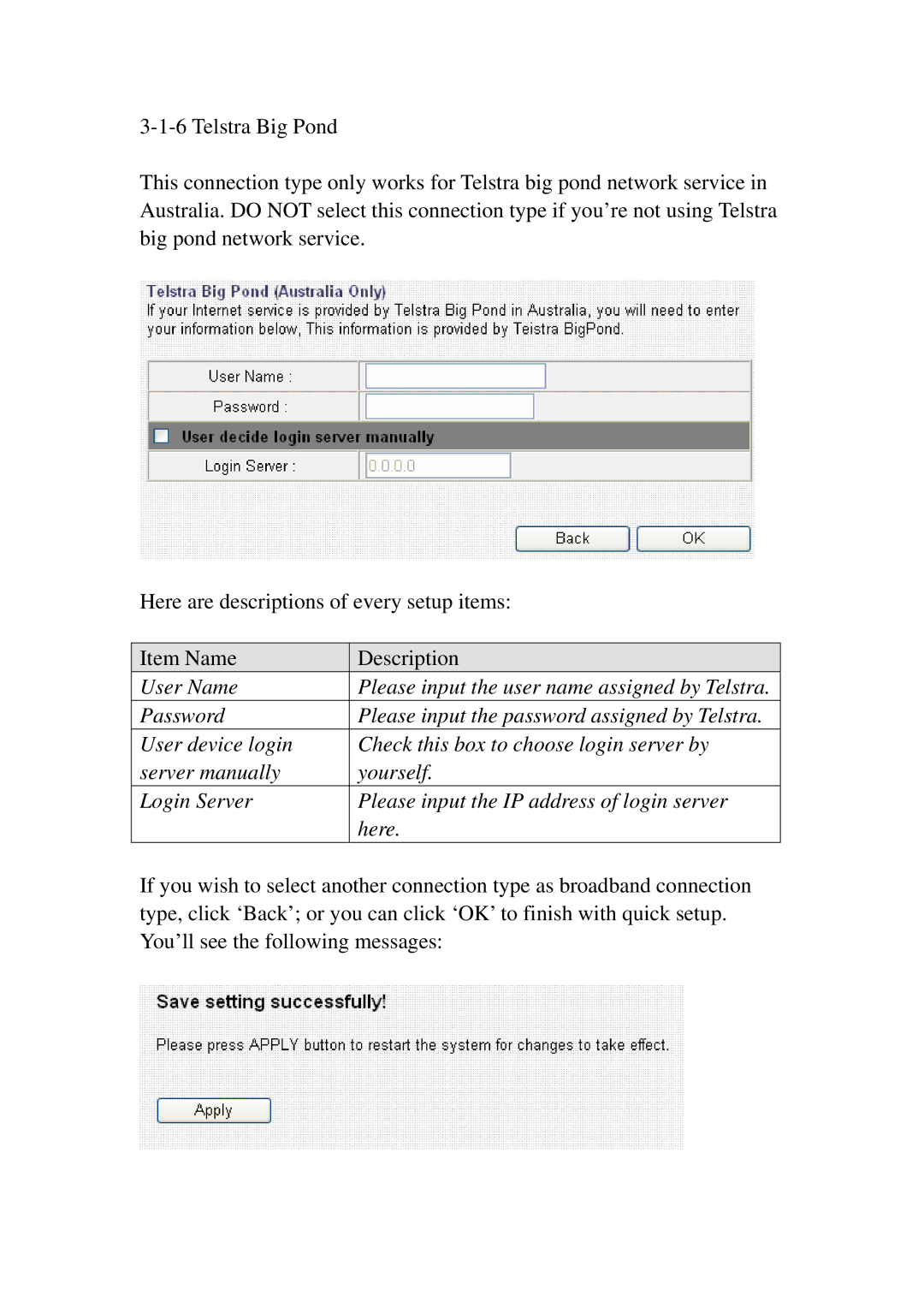 3Com BR-6574N manual User Name 