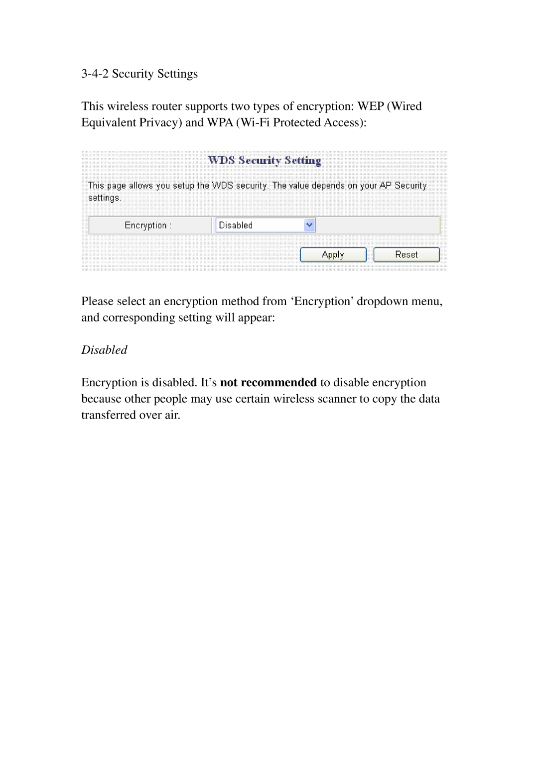 3Com BR-6574N manual Disabled 