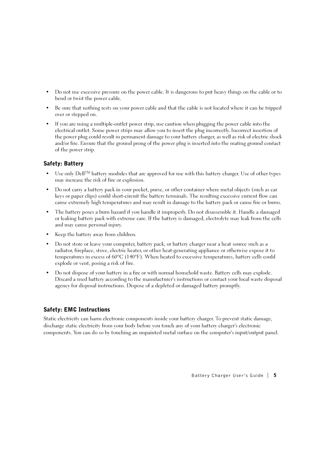 3Com CHRG01L manual Safety Battery, Safety EMC Instructions 