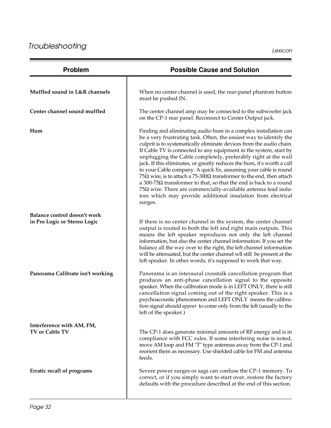 3Com CP-1 owner manual Troubleshooting 