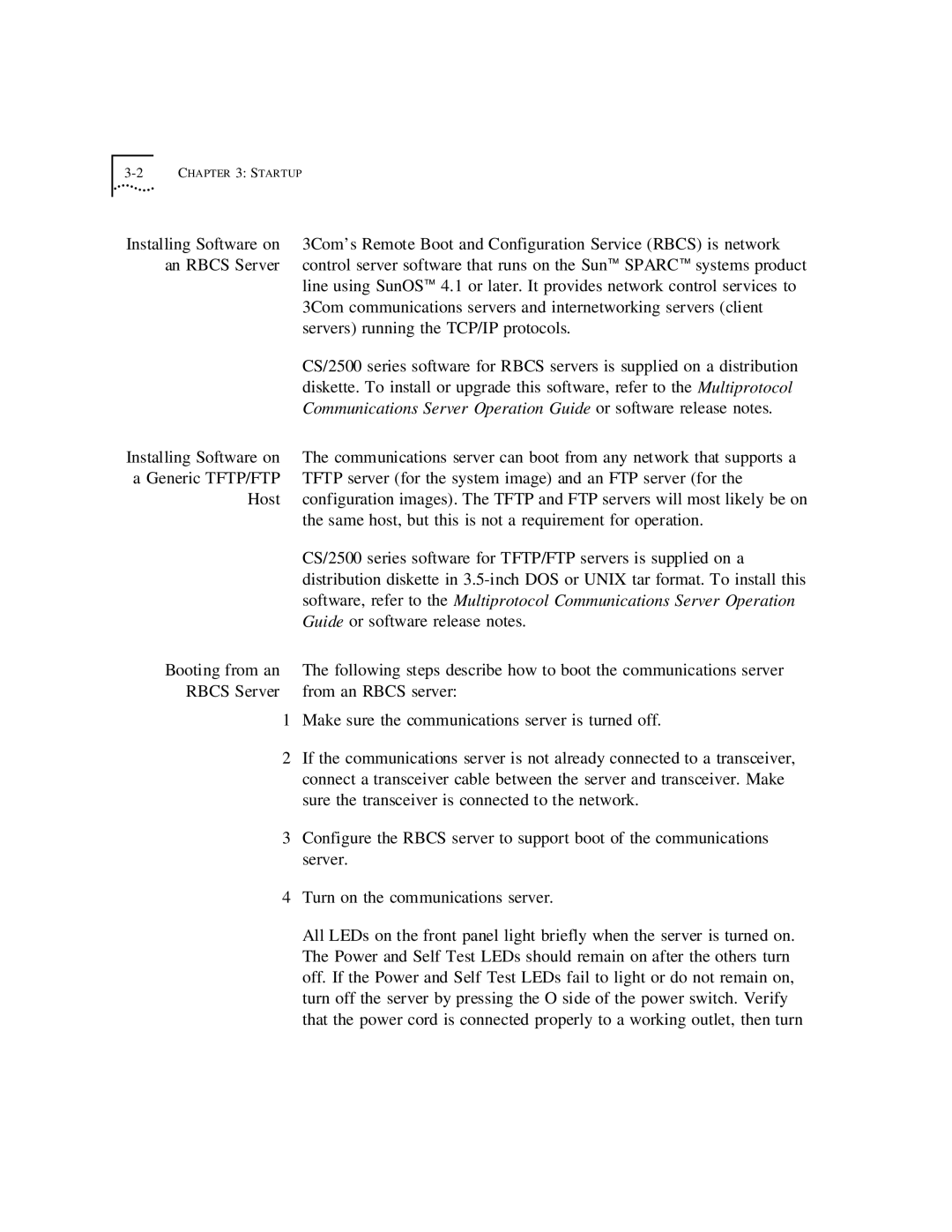 3Com CS/2500 manual Guide or software release notes 