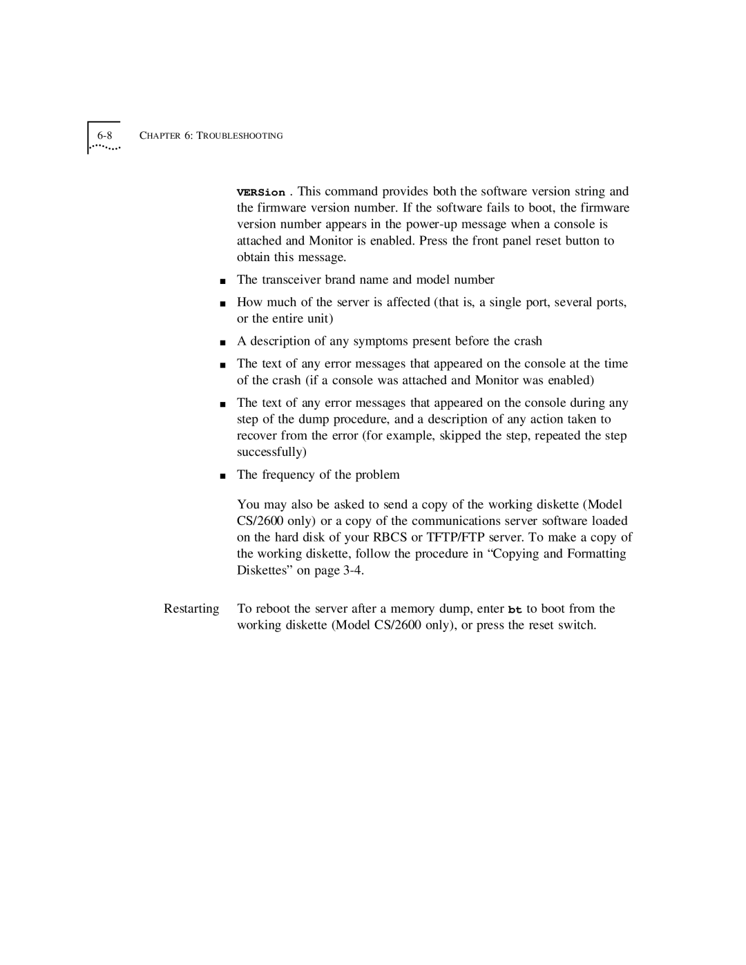 3Com CS/2500 manual Troubleshooting 