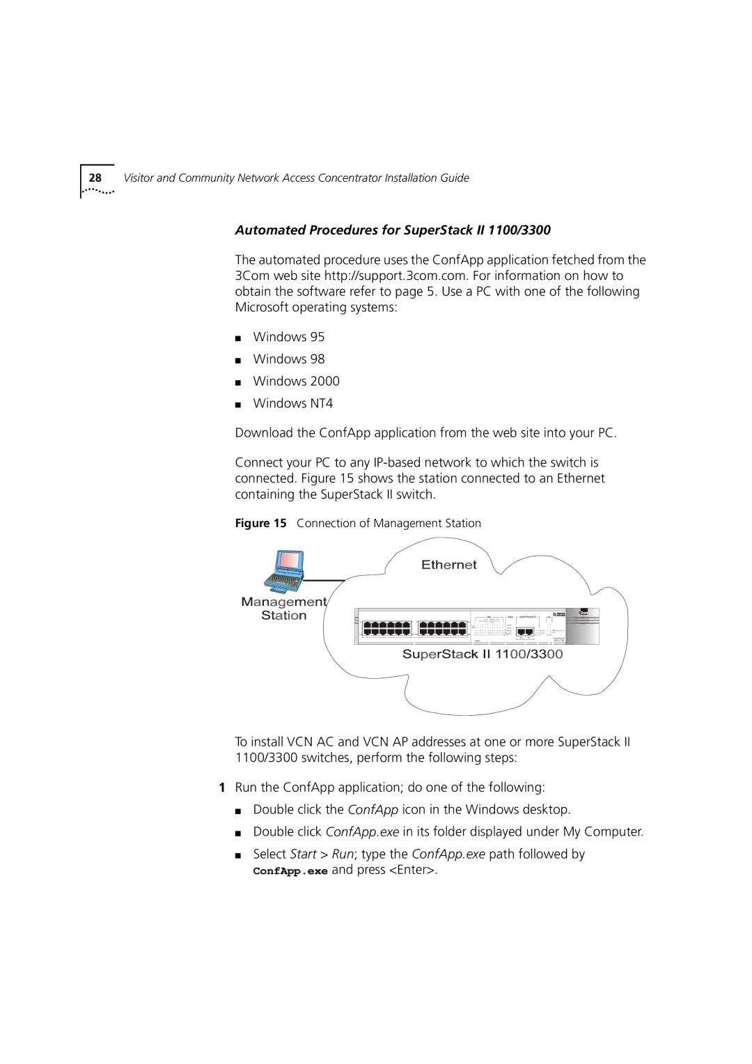 3Com DIA3CV1100-02 manual Automated Procedures for SuperStack II 1100/3300 