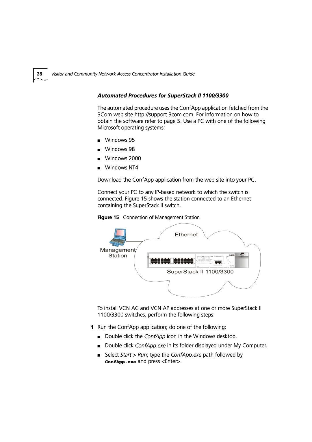 3Com DIA3CV1100-02 manual Automated Procedures for SuperStack II 1100/3300 