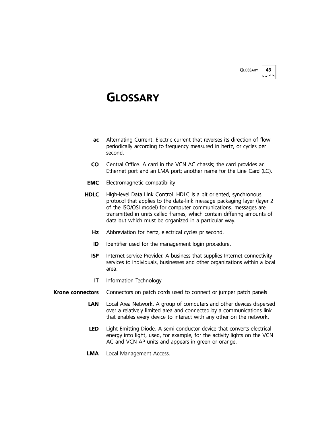 3Com DIA3CV1100-02 manual Glossary 