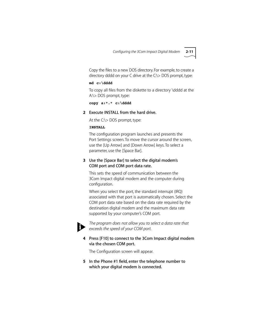 3Com DIGITAL MODEM manual Install 