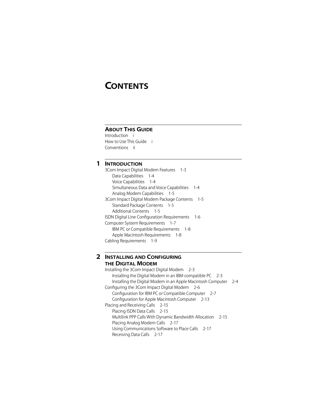 3Com DIGITAL MODEM manual Contents 