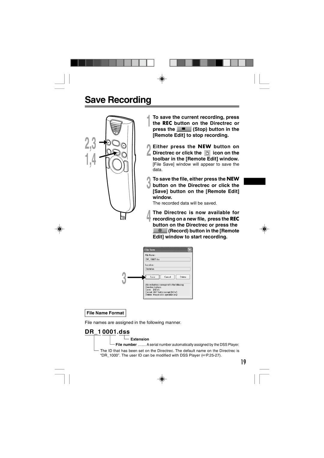 3Com DR-1000 manual 1,4, Save Recording 