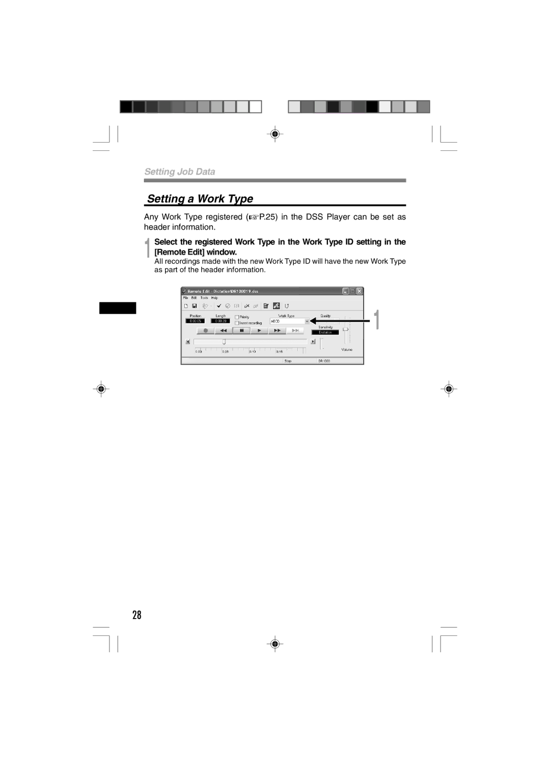 3Com DR-1000 manual Setting a Work Type 