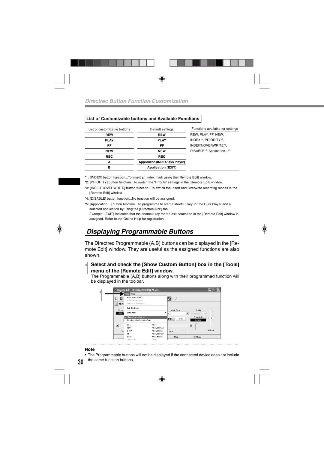 3Com DR-1000 manual Displaying Programmable Buttons, Directrec Button Function Customization 