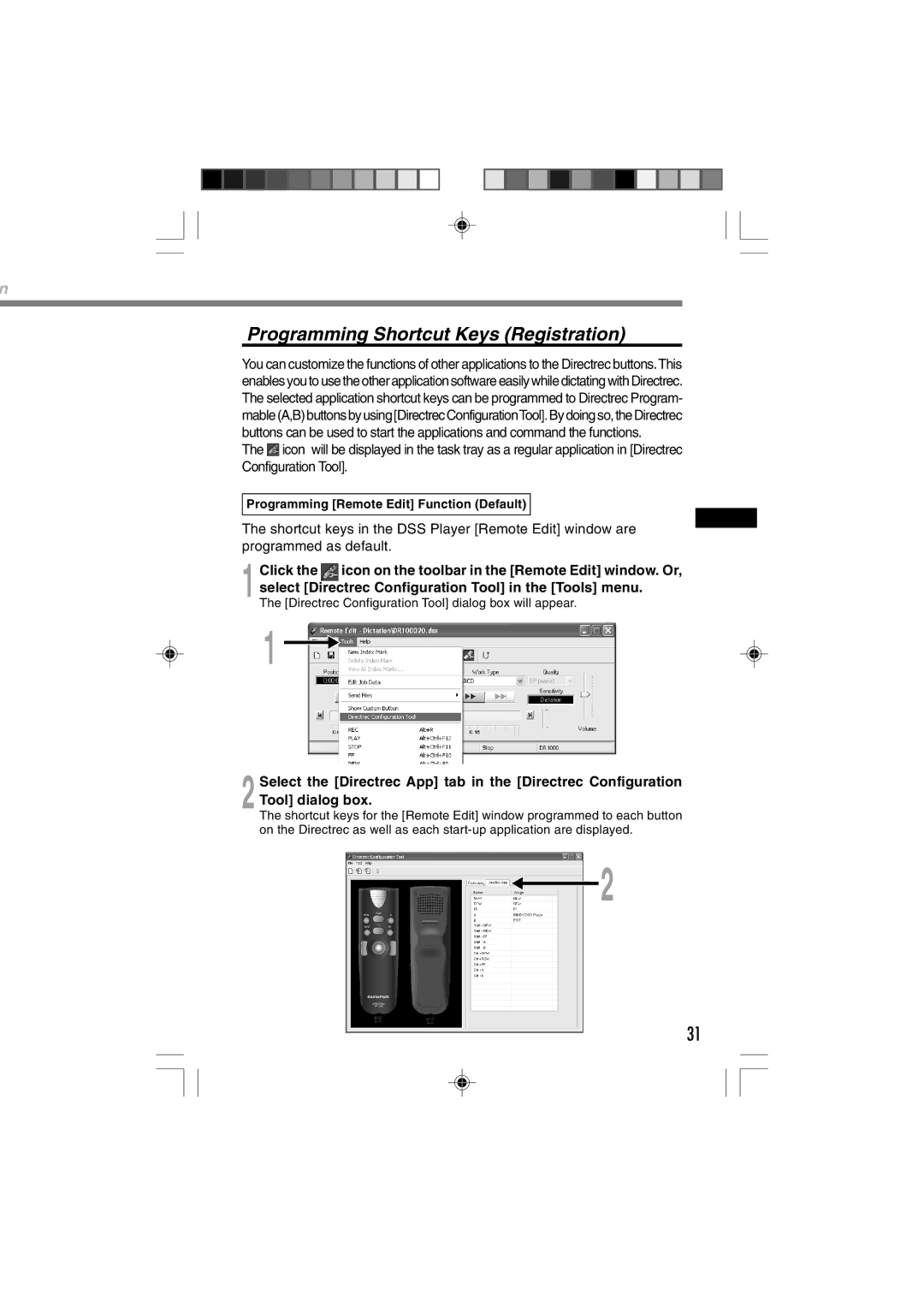 3Com DR-1000 manual Programming Shortcut Keys Registration 