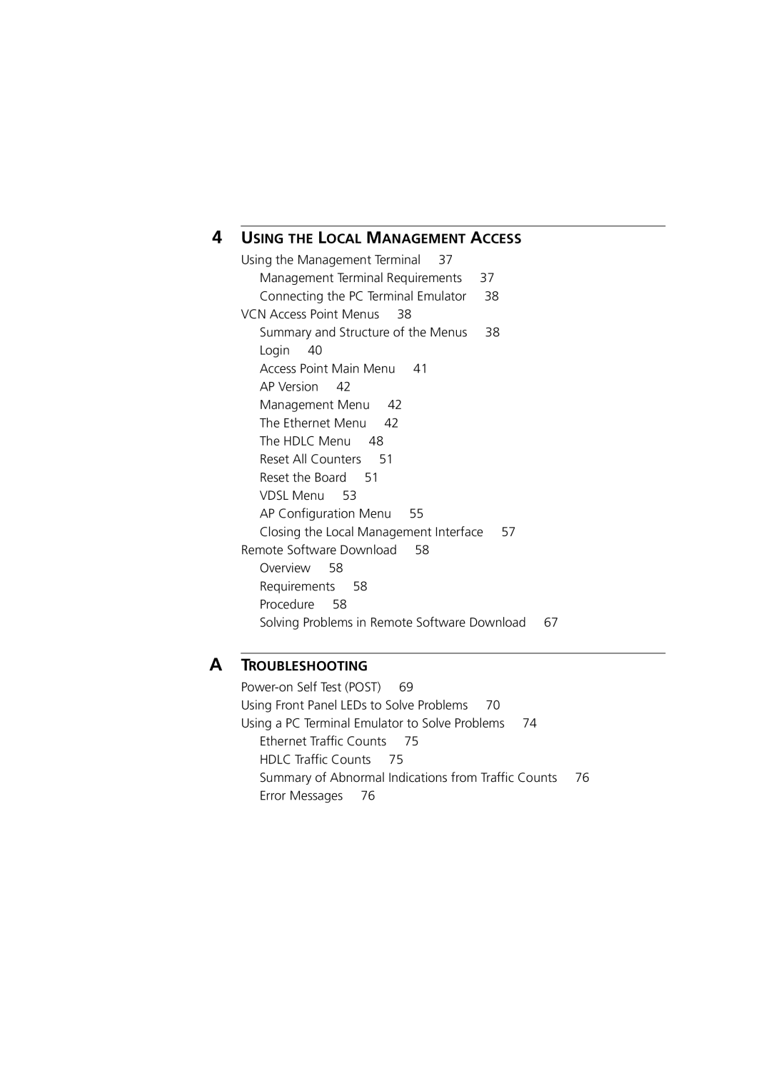 3Com DSA-3CV1001-02 service manual Using the Local Management Access, Summary and Structure of the Menus Login 