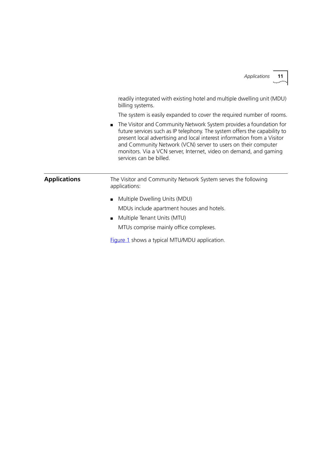 3Com DSA-3CV1100-02 service manual Applications 