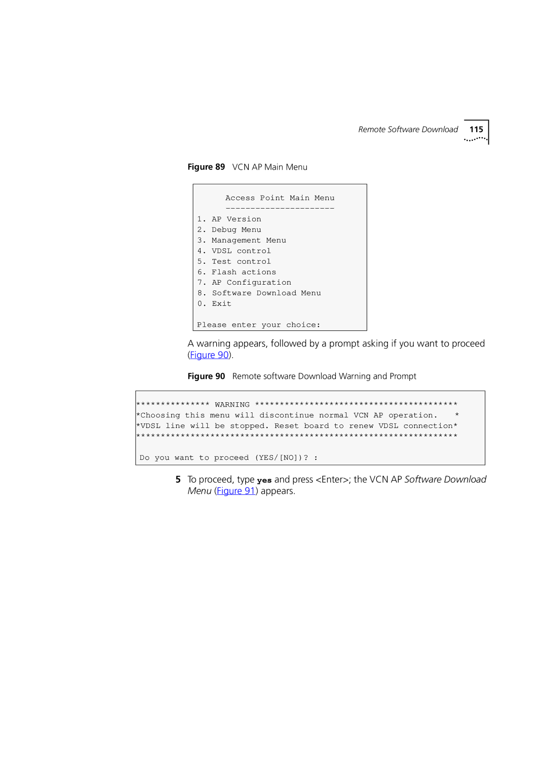 3Com DSA-3CV1100-02 service manual VCN AP Main Menu 