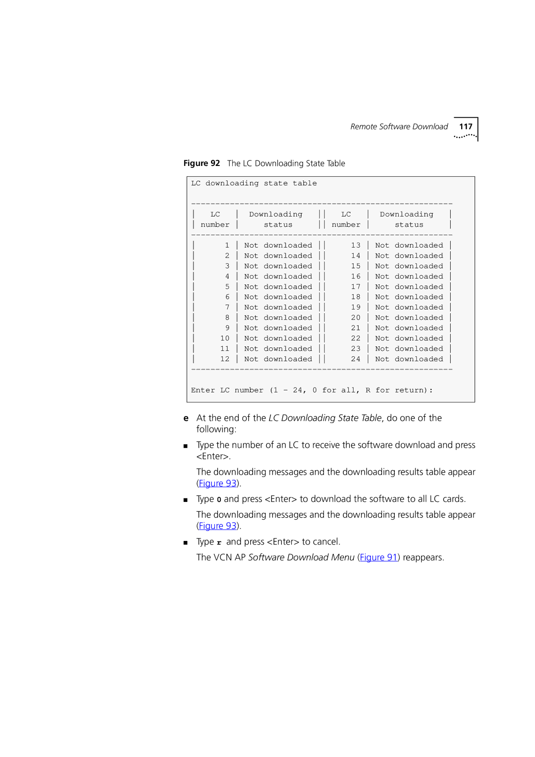 3Com DSA-3CV1100-02 service manual LC Downloading State Table 