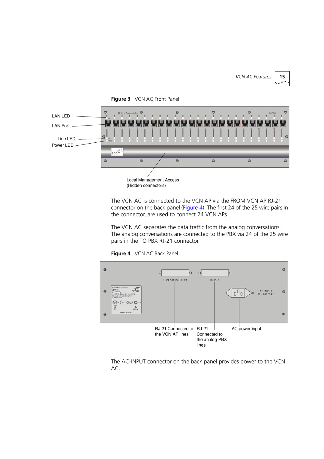 3Com DSA-3CV1100-02 service manual VCN AC Front Panel 