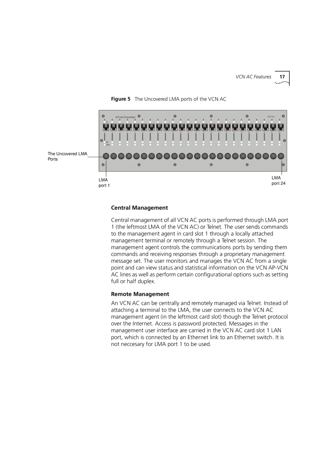 3Com DSA-3CV1100-02 service manual Central Management, Remote Management 