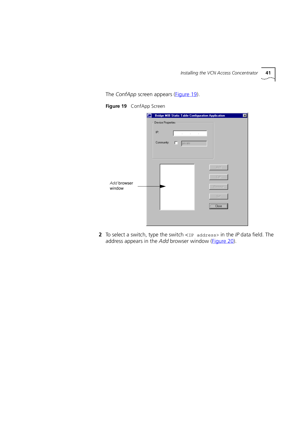 3Com DSA-3CV1100-02 service manual ConfApp screen appears Figure, ConfApp Screen 