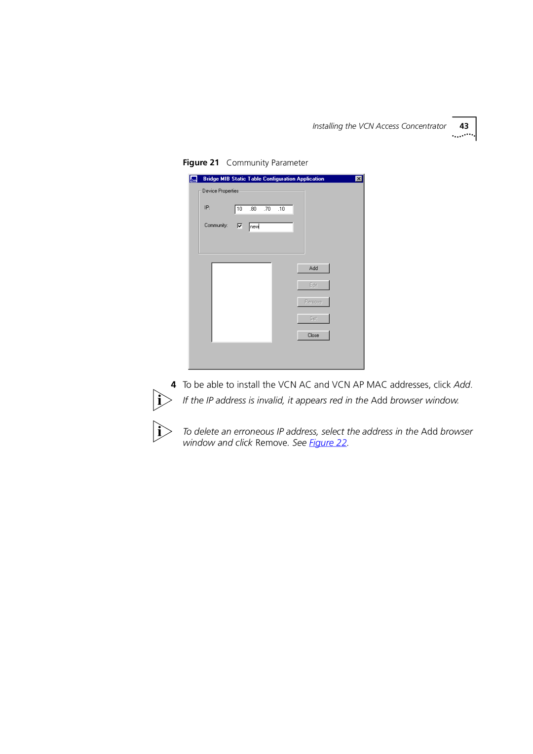 3Com DSA-3CV1100-02 service manual Community Parameter 