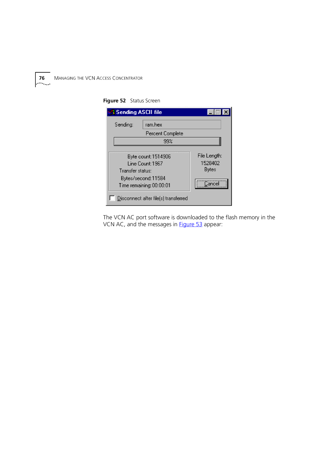 3Com DSA-3CV1100-02 service manual Status Screen 