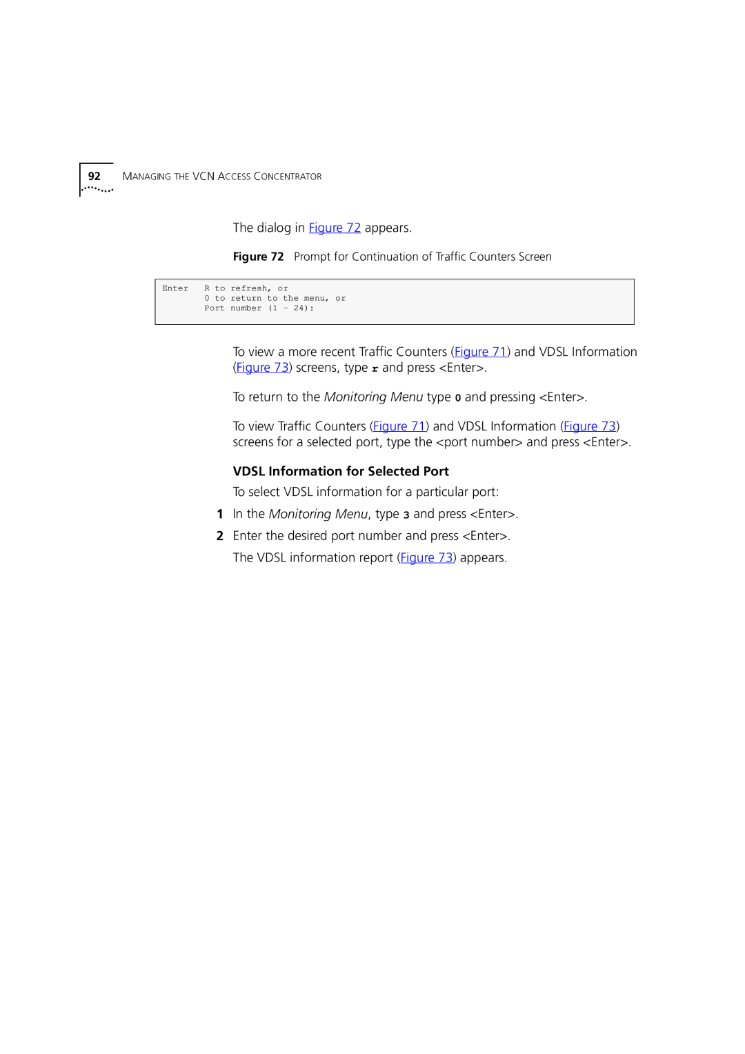 3Com DSA-3CV1100-02 service manual Dialog in appears, Vdsl Information for Selected Port 