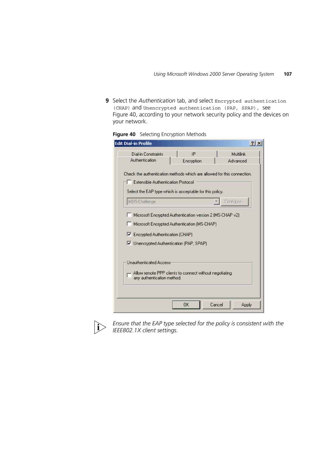 3Com DUA1550-0AAA02 manual Selecting Encryption Methods 