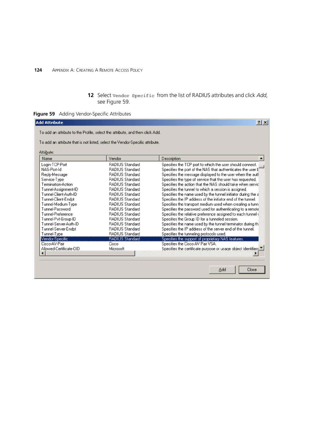 3Com DUA1550-0AAA02 manual Adding Vendor-Specific Attributes 