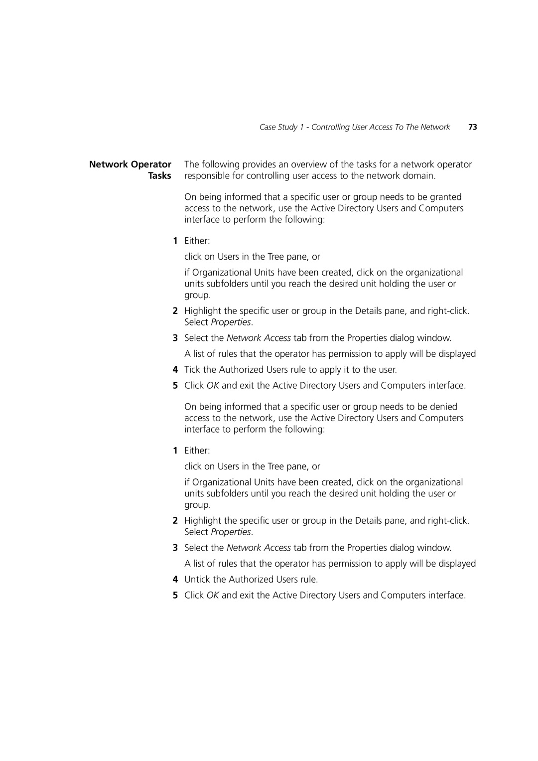 3Com DUA1550-0AAA02 manual Case Study 1 Controlling User Access To The Network 