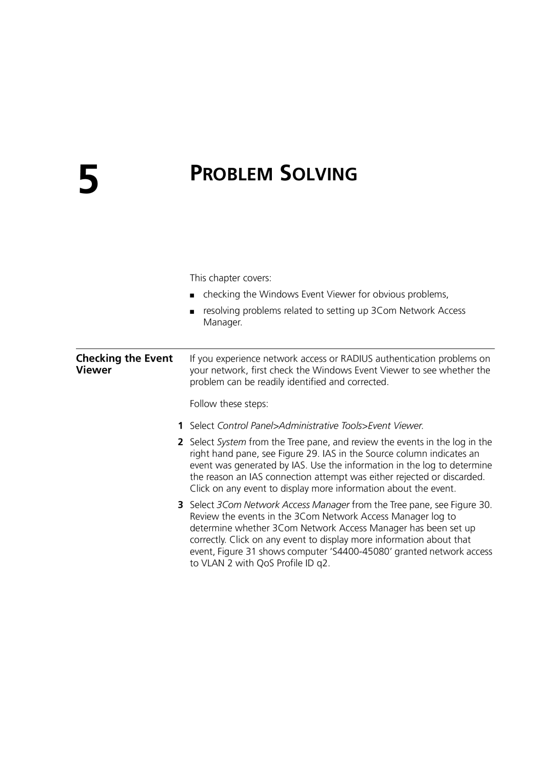 3Com DUA1550-0AAA02 manual Problem Solving 