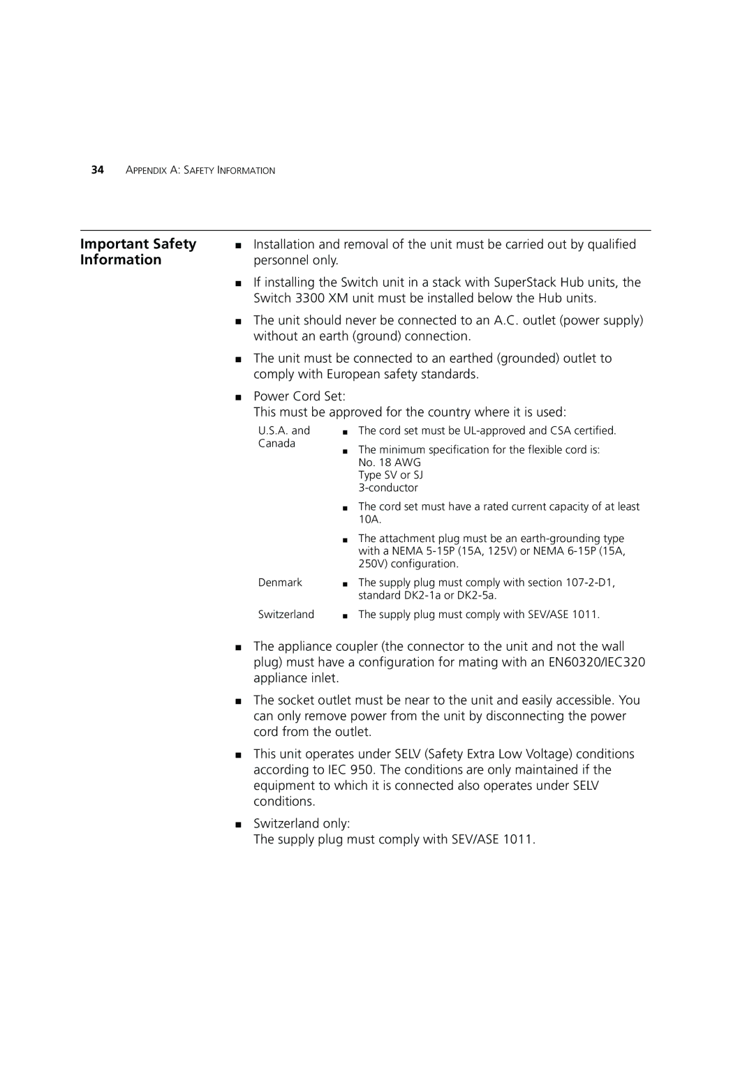 3Com DUA1698 manual Important Safety, Information, Personnel only 