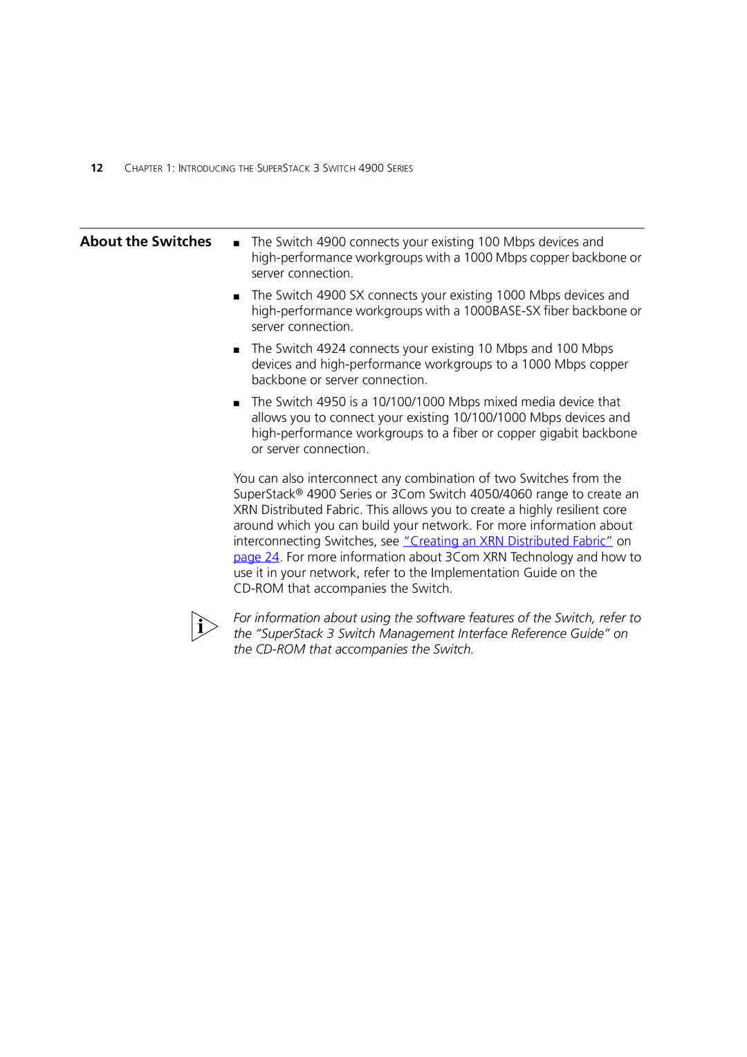 3Com DUA1770-0AAA04 manual Introducing the Superstack 3 Switch 4900 Series 