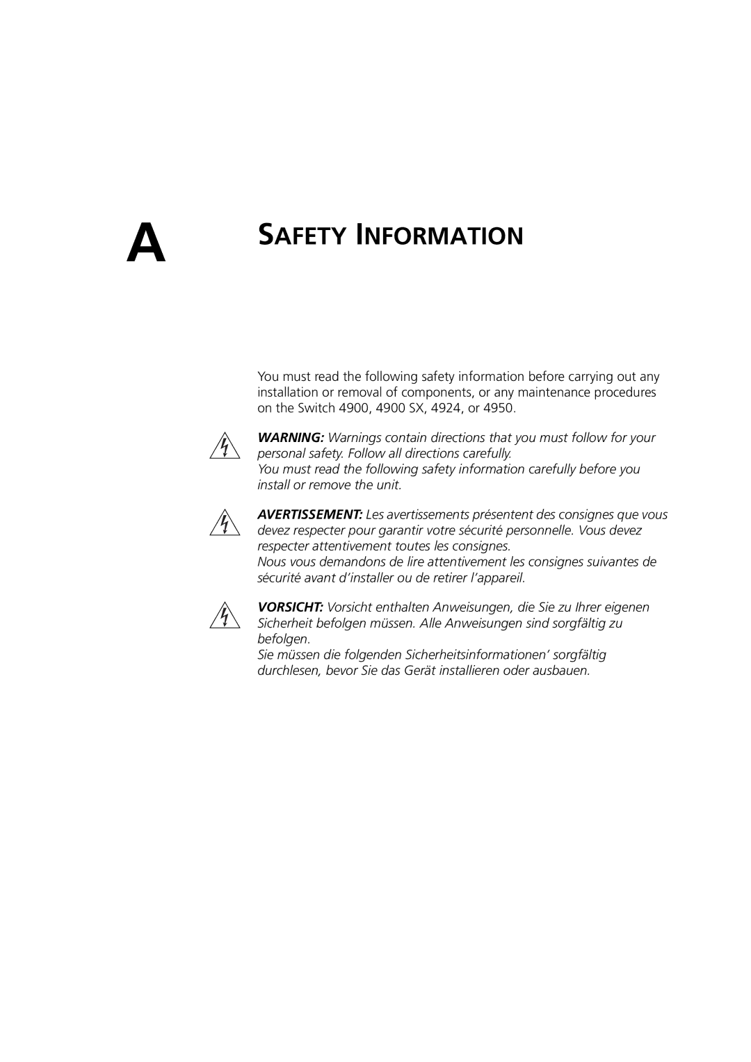 3Com DUA1770-0AAA04 manual Safety Information 