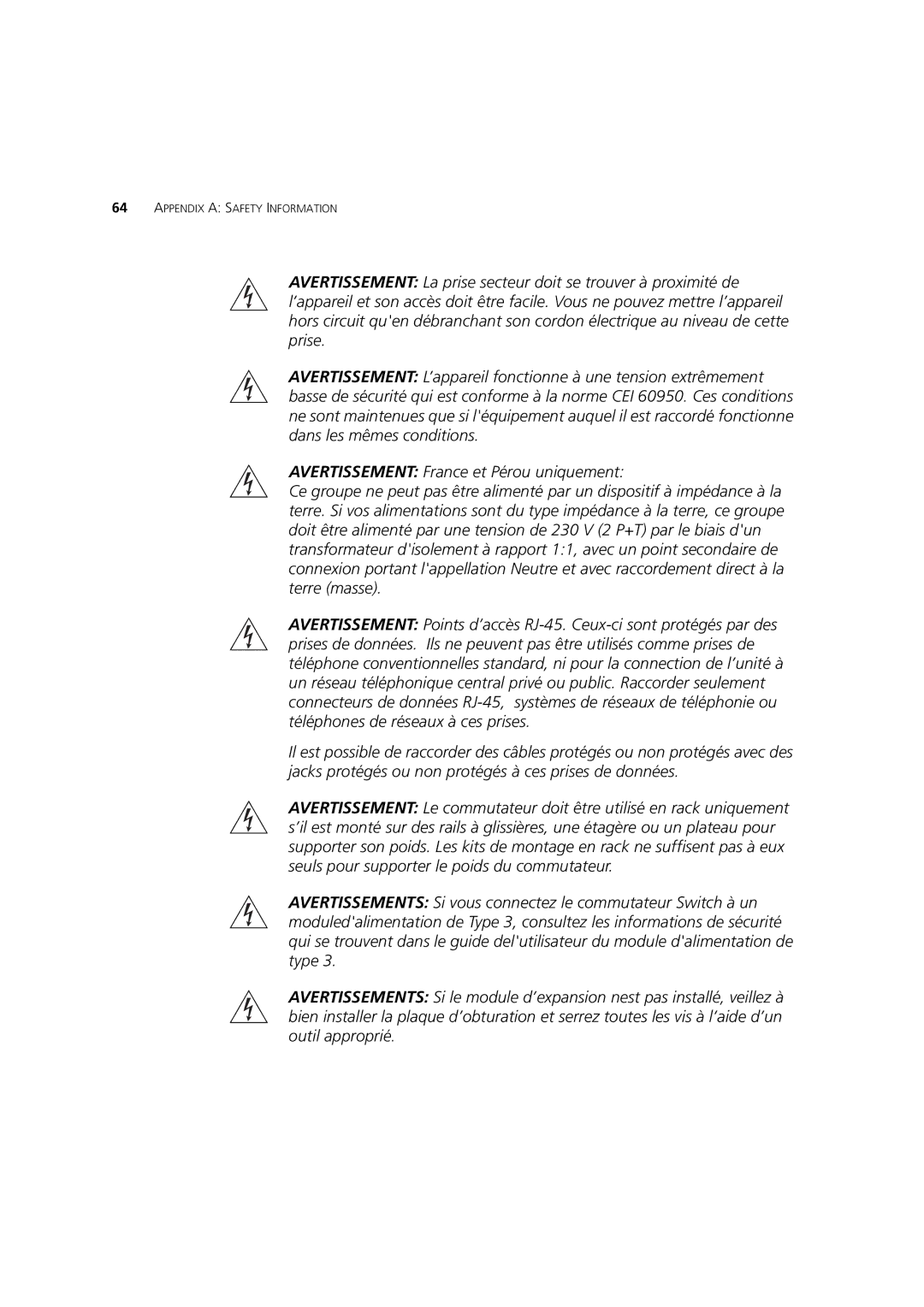 3Com DUA1770-0AAA04 manual Appendix a Safety Information 