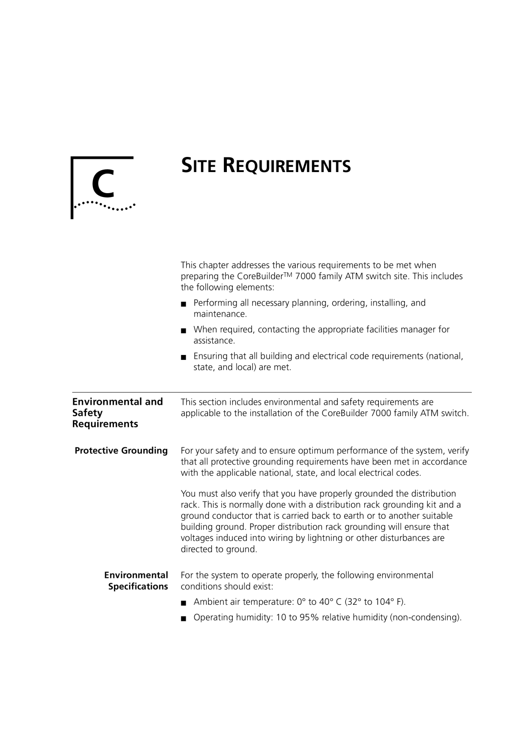 3Com DUA3700-0BAA04 manual Site Requirements 