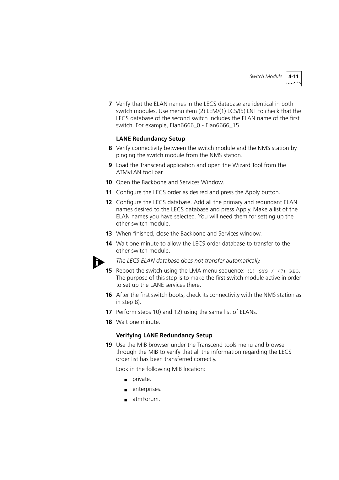 3Com DUA3700-0BAA04 manual Verifying Lane Redundancy Setup 