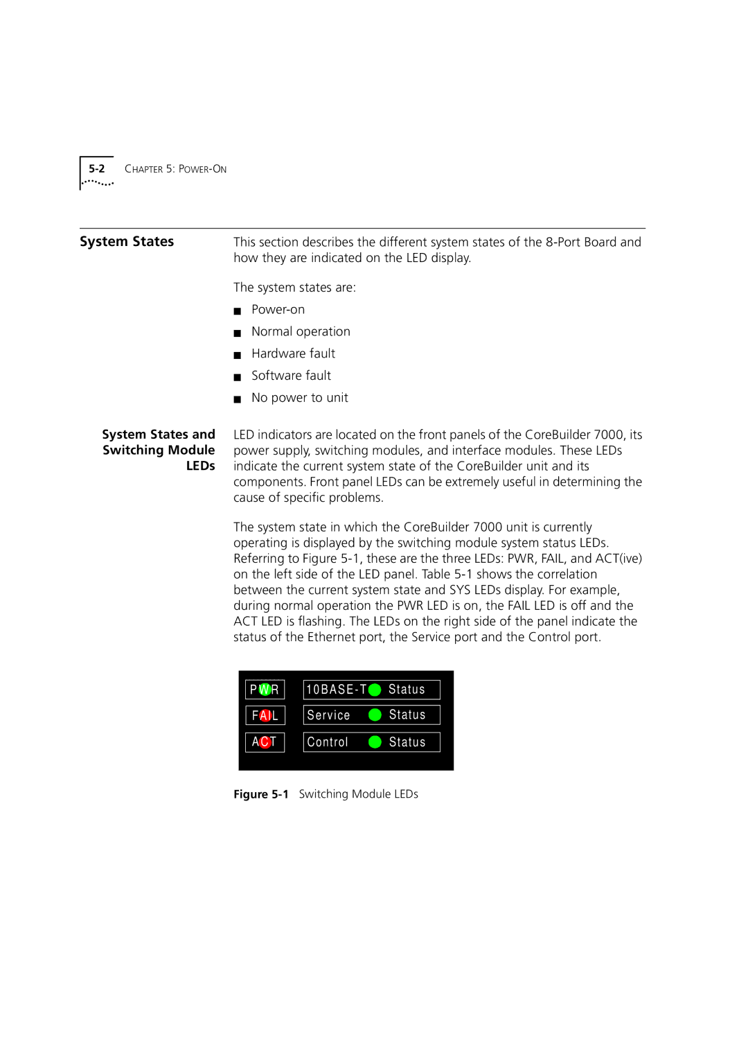 3Com DUA3700-0BAA04 manual System States, LEDs 