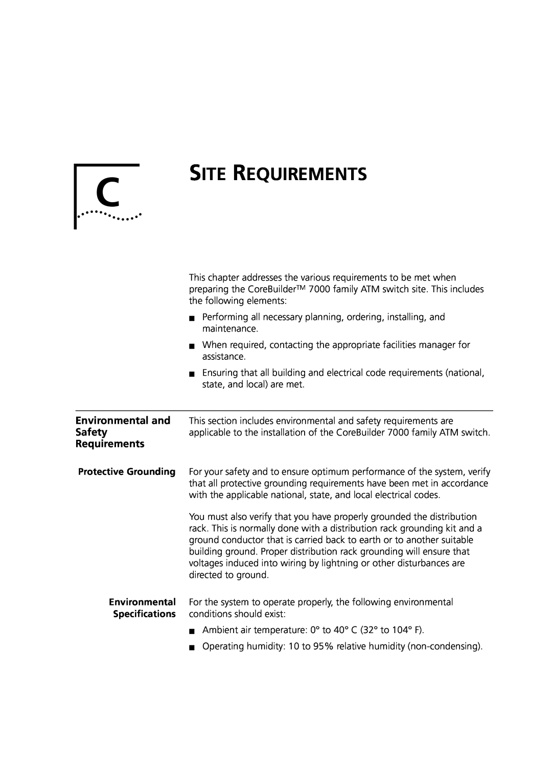 3Com DUA3700-0BAA04 manual Site Requirements 