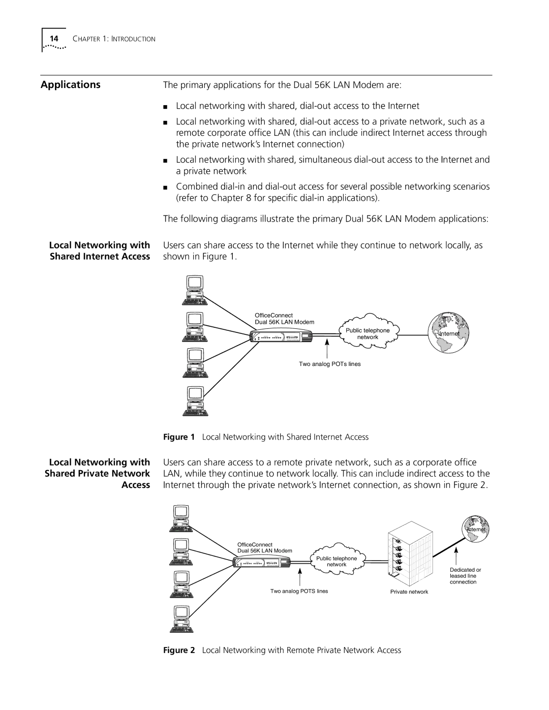 3Com Dual 56K manual Applications, Local Networking with 