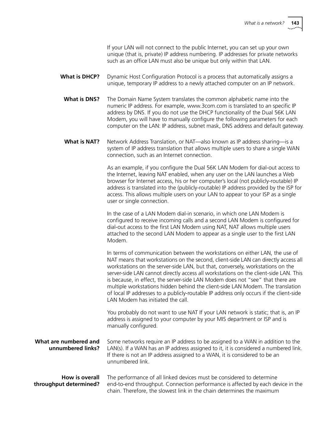 3Com Dual 56K manual What is a network? 