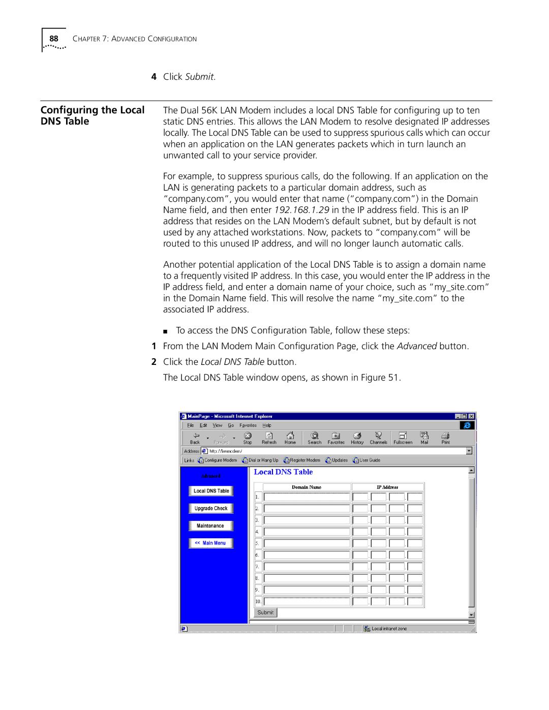 3Com Dual 56K manual Advanced Configuration 