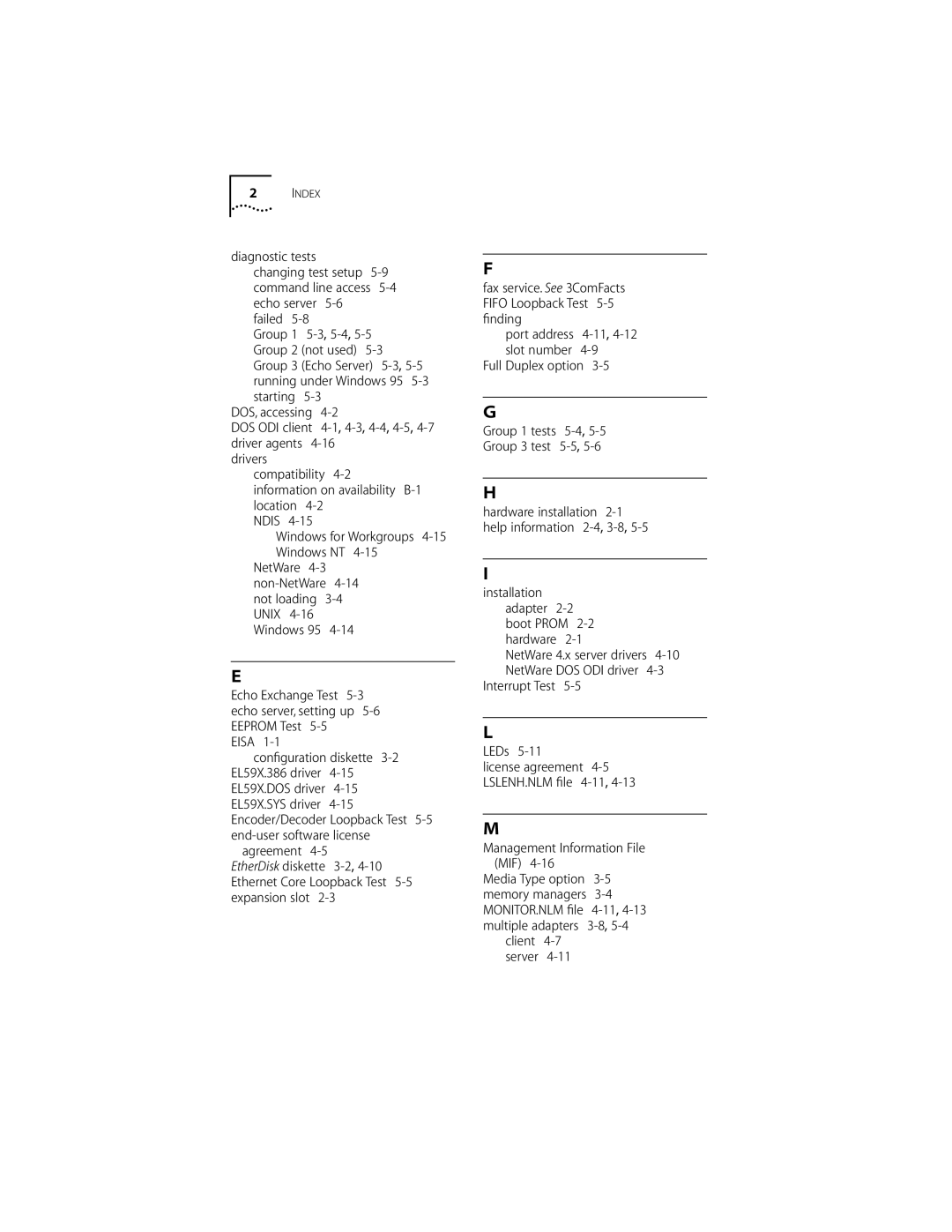 3Com EISA 10/100BASE-T manual Diagnostic tests 