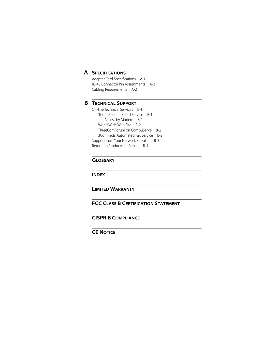 3Com EISA 10/100BASE-T manual Cispr B Compliance 