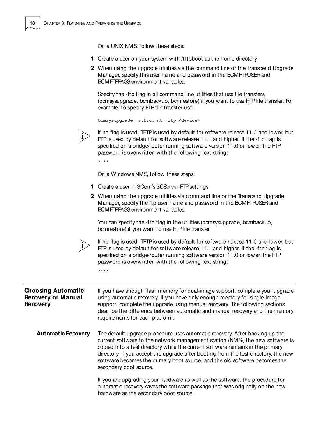 3Com ENTERPRISE OS 11.3 manual Bcmsysupgrade -sfromnb -ftp device 