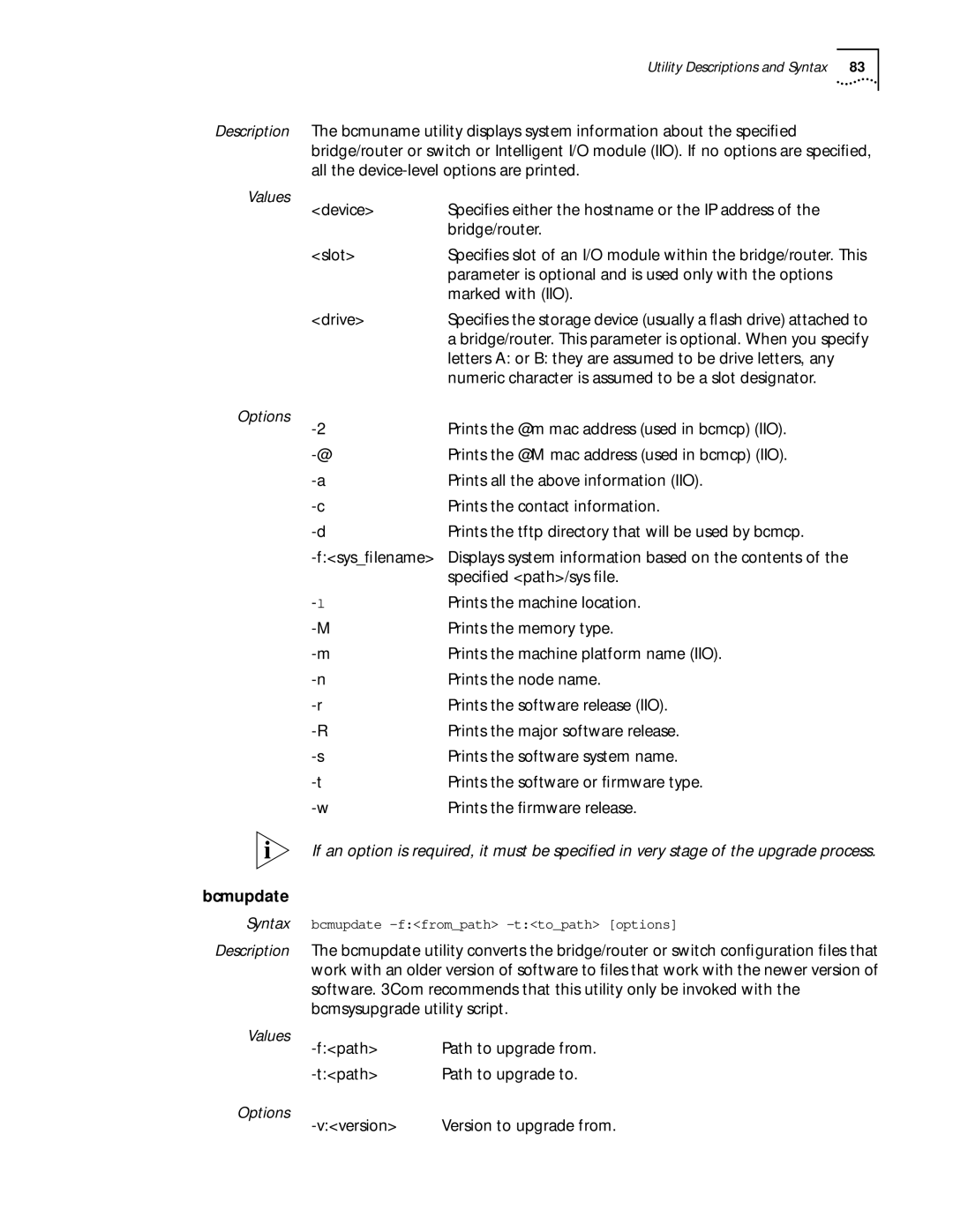 3Com ENTERPRISE OS 11.3 manual Bcmupdate 