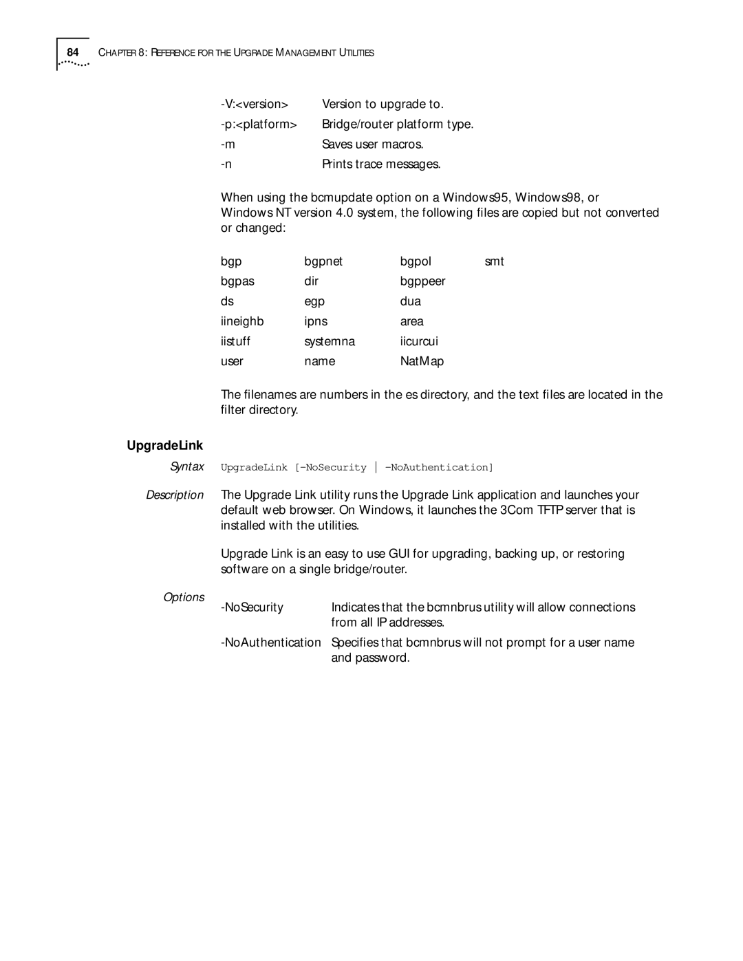 3Com ENTERPRISE OS 11.3 manual UpgradeLink 