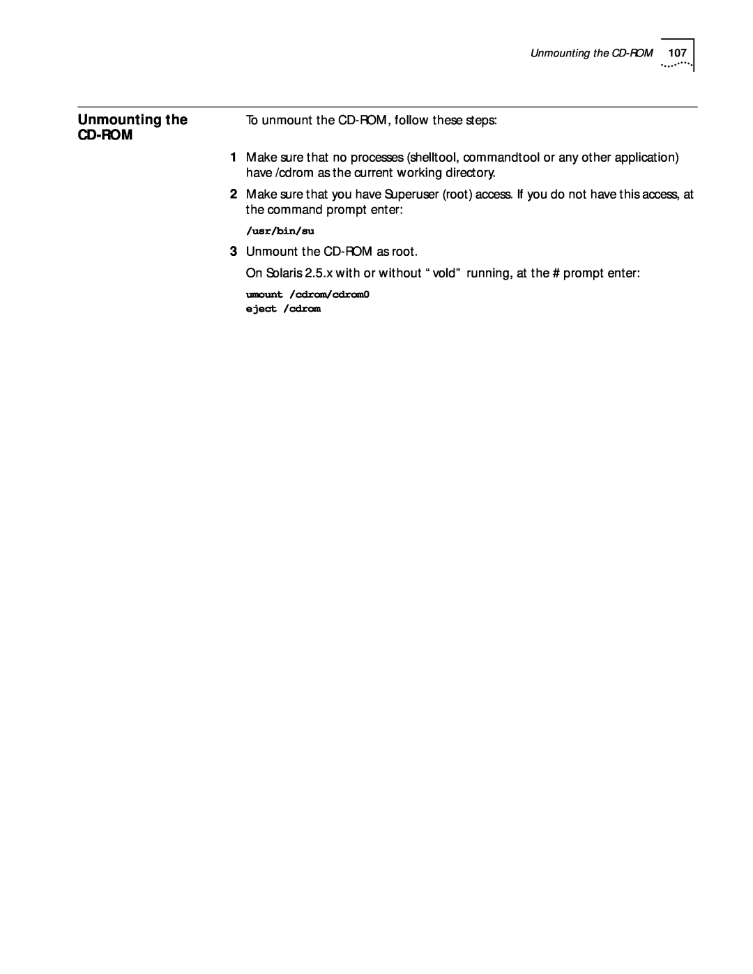 3Com ENTERPRISE OS 11.3 manual Unmounting the, Cd-Rom 