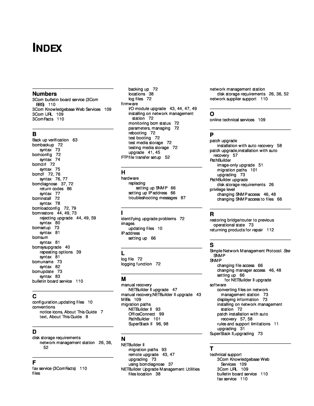 3Com ENTERPRISE OS 11.3 manual Index, Numbers 